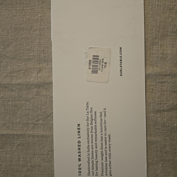 Sur La Table Natural Linen Tablecloth, Size108"x70", Retail Price $179.95 USD - Picture 8 of 8